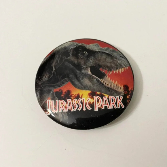 Vintage 1992 Lot of 2 Jurassic Park Buttons Pinback Pins - Picture 3 of 16